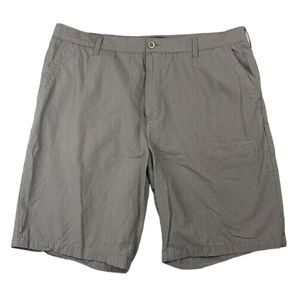 Apt. 9 Gray Striped Chino Shorts Active Waistband Sz 40 Flat Front 11" Inseam - Picture 1 of 7